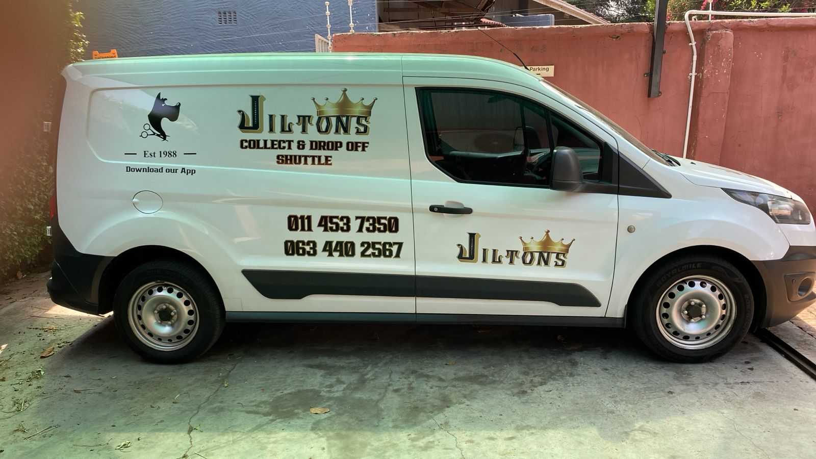 Jiltons Dog Parlour pet shuttle van for collection and delivery
